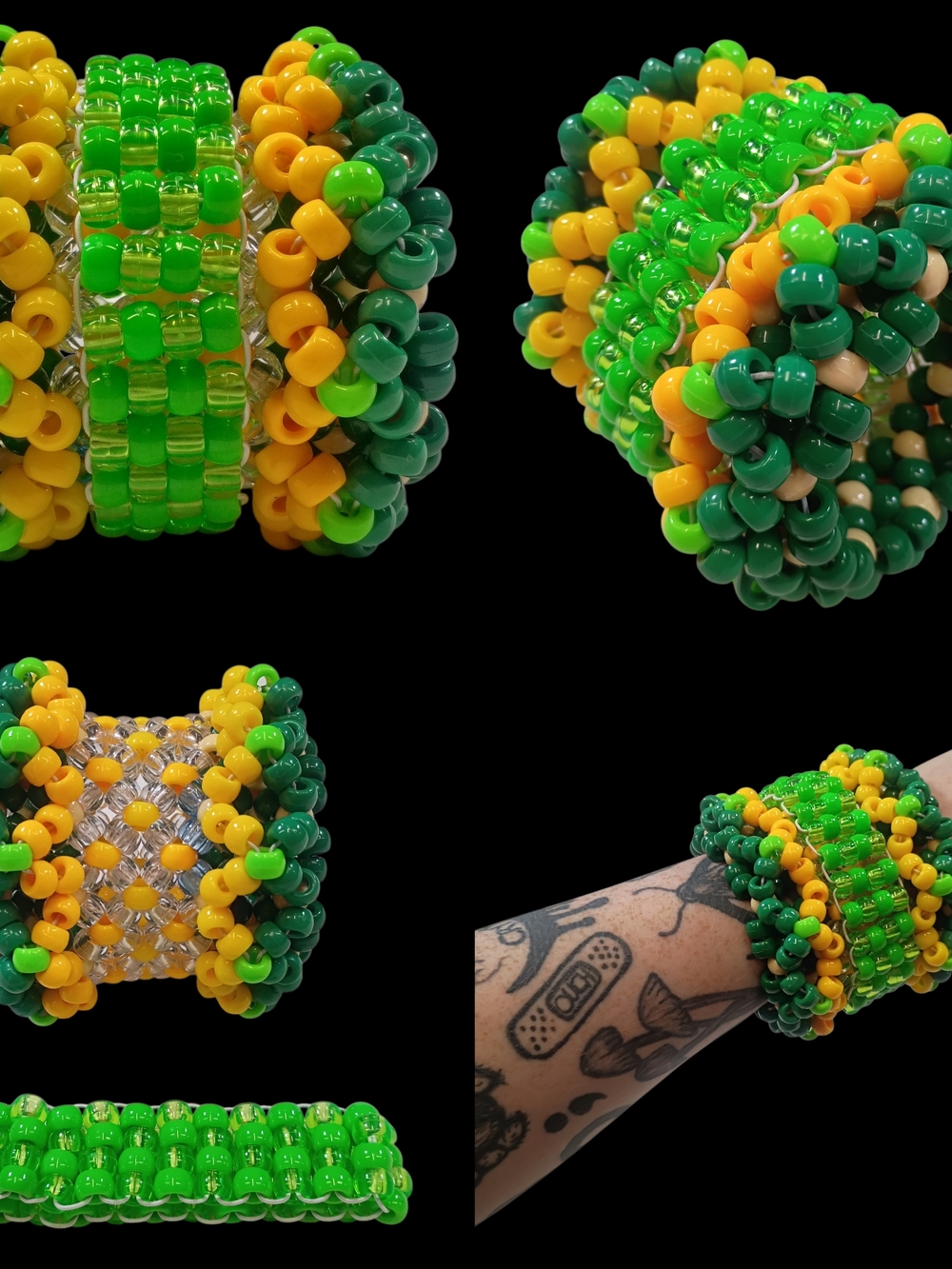 Sublime Sprite Fever - Rotating Cuff - Kandi Bracelet - EDM Rave Festival